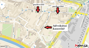 Mapy sídla advokátní kanceláře Brno